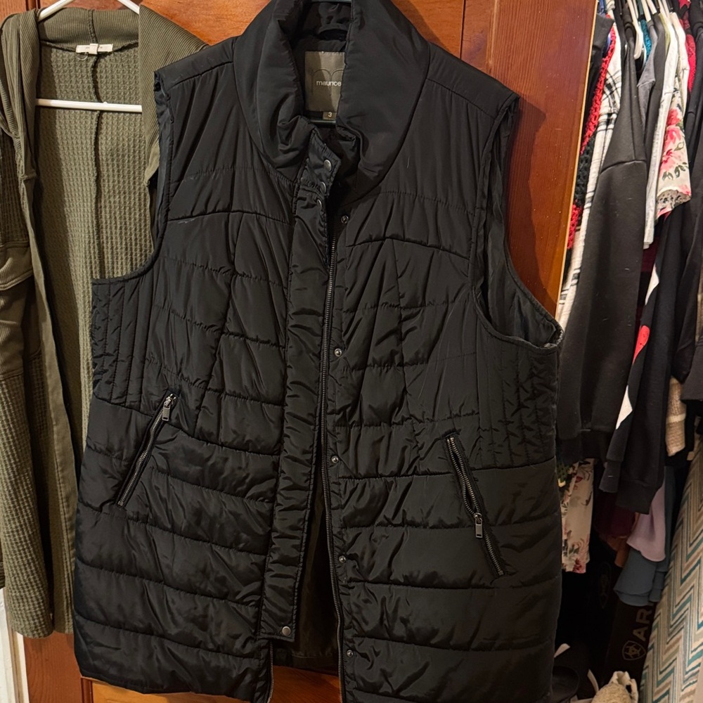 Maurices Quilted Black Vest